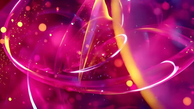 Romantic love theme for Valentines Day. A vibrant, abstract digital art piece featuring a heartshaped design surrounded by swirling patterns of pink and yellow hues, set against a blurred background.