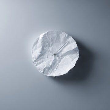 creative clock made from white paper symbolizing resetting internal biological clock, minimal conceptual design