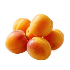 Set of ripe apricots isolated on white background, summer fruit, natural look