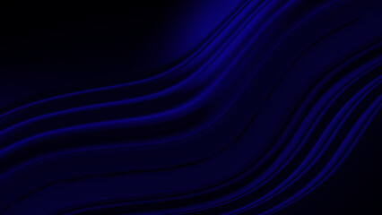 Obraz premium Elegant deep royal blue satin fabric waves with smooth flowing folds and soft light reflections, luxury abstract background with copy space.