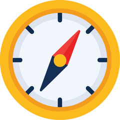 Flat vector illustration of a compass icon for navigation, travel, and direction concepts © Taslima