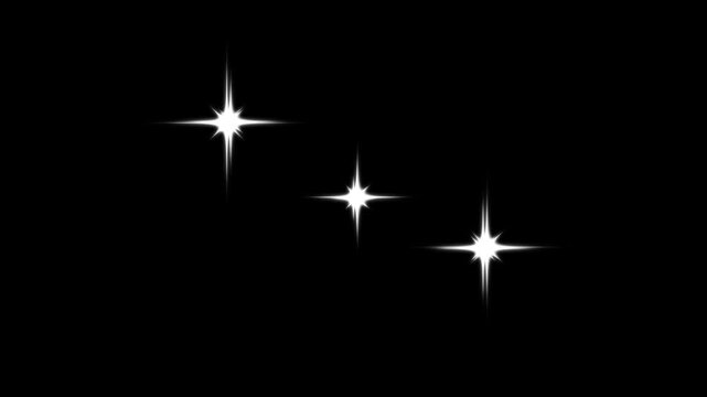 Shiny with glowing burst, Sparkle star glitter, Magic twinkle stars sparkle trail transition, retro doodle cartoon vector style, starlight, and blinking sparkle effect on a black background video. 4K
