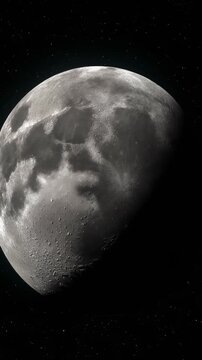 Moon's libration with slight wobble in rotation, captured from space