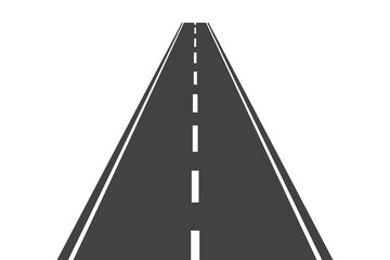 asphalt road isolated on white