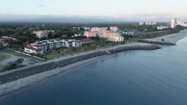 Rio hato sunset aerial view of beach resort