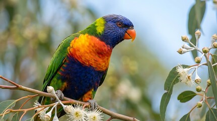 Rainbow lorikeet perched on a branch