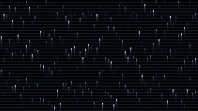 observing abstract light patterns in a dark rhythmic scene
