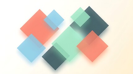 Obraz premium Geometric shapes in pastel colors on a white background