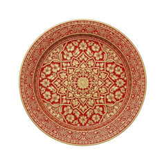 Naklejka premium A close-up view of a circular pattern made from small, tightly packed red seeds