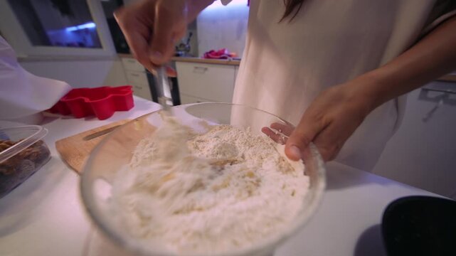 Warm illumination highlights art of home baking activities