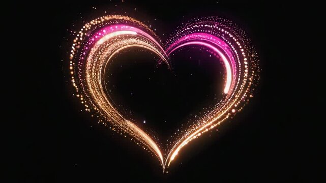 glowing heart with glowing lights