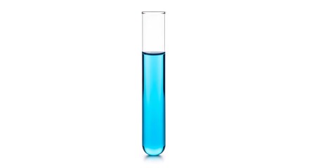 Glass Test Tube with Blue Liquid for Scientific Laboratory Research