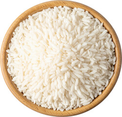 곡물-쌀-쌀알-흰쌀-백미-그릇에 담긴 쌀-우드볼-나무그릇-항공샷-배경 제거