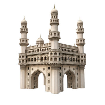 A majestic view of the gate of the famous charminar in hyderabad