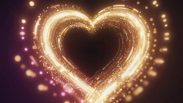 golden heart on black background