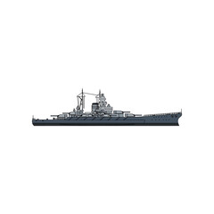 Navy Warship Illustration Side View. © Ribka