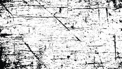 Grungy scratched surface with dark chaotic lines and transparent background creating rough weathered and industrial look