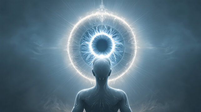 A glowing third eye opening on a serene figure, symbolizing heightened perception. (1)