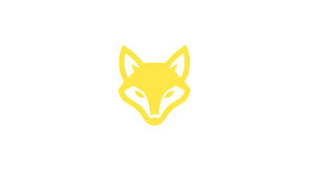 Fototapeta premium Yellow Fox Head Logo Icon.