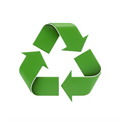 Obraz premium A green recycling symbol on a white background isolated on transparent background