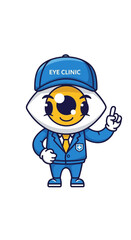 Obraz premium Charming Eye Clinic Mascot: A Whimsical Illustration with a Friendly and Approachable Design