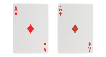 Obraz premium Isolated Ace of Diamonds playing card, gambling or poker symbol, game and luck concept Png