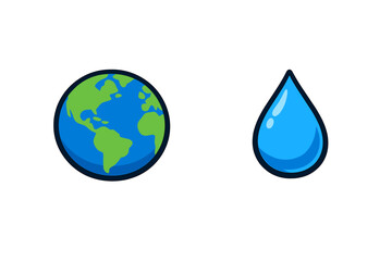 Fototapeta premium Earth and water drop symbols showing connection between nature and