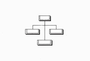 Fototapeta premium Conceptual Diagram Illustrating a Simple Flowchart with Centralized Node Connected to Multiple Branches Indicating Hierarchical Structure