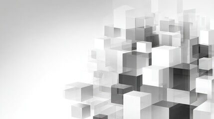 Abstract White And Gray Cubes Background With Shadows Light Play And Geometric Pattern Creates A Minimalist Three Dimensional Scene