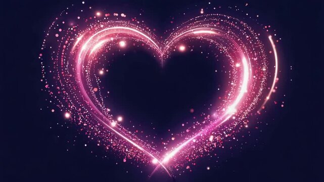 glowing heart on a dark background