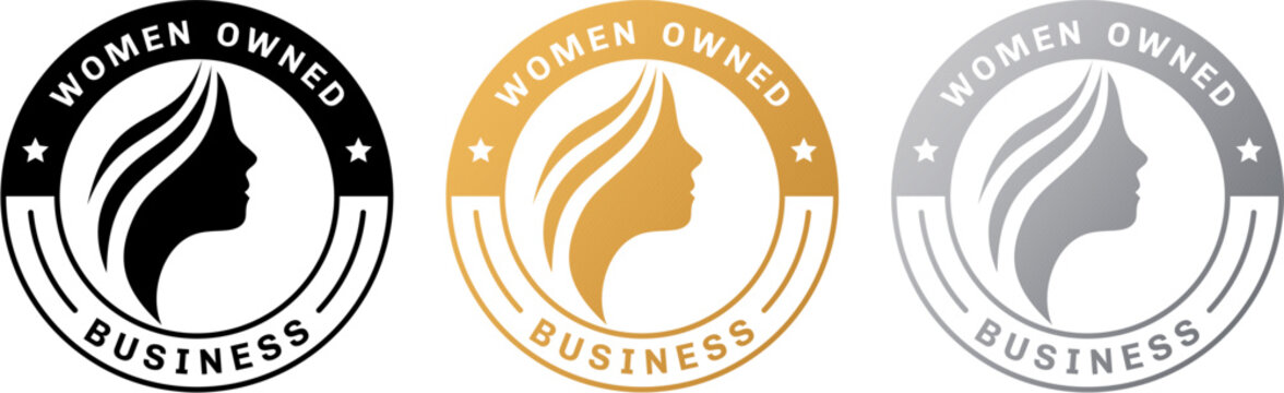 Women Owned Business Logo &ndash; Empowered Female Entrepreneur Badge Vector Emblem for Company Branding, Leadership Identity, Support Women Enterprise Label Design