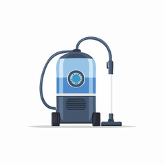 Cartoon Illustration of a Vacuum Cleaner for Cleaning