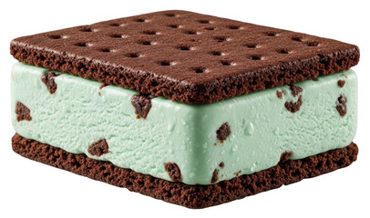 Mint chocolate ice cream sandwich png cocoa cookies png square dessert png frozen snack png isolated png transparent background image