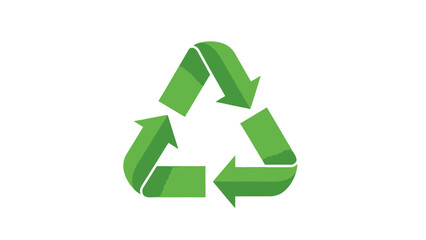 Obraz premium Green recycling symbol on white background.