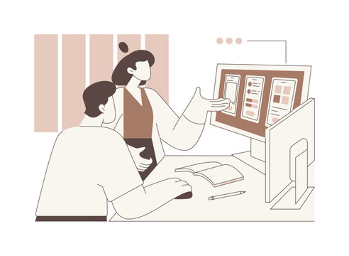 UI UX design software isolated cartoon vector illustrations.