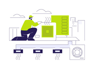 Naklejka premium Central air conditioning abstract concept vector illustration.