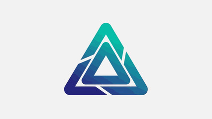Abstract blue and green gradient triangle geometric logo concept.