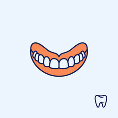 Naklejka premium Dental Icon: A Modern Illustration Depicting Healthy Gums and Clean White Teeth Perfectly Aligned
