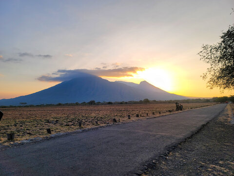 Sunset Landscape near Banyuwangi, Java in Indonesia
