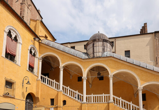  Scalone d'Onore by Pietro Benvenuto degli Ordini. Staircase of Honor of the Palazzo Municipale in Ferrara, Italy