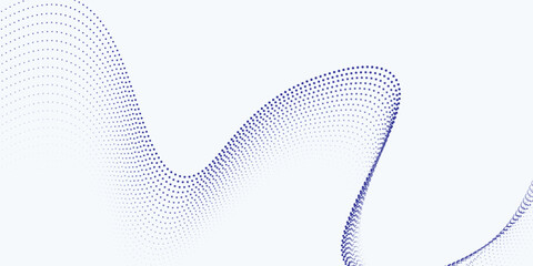 Wave line of flowing particles abstract vector background  smooth curvy shape dots  shape dots blended mesh  futuristic point
