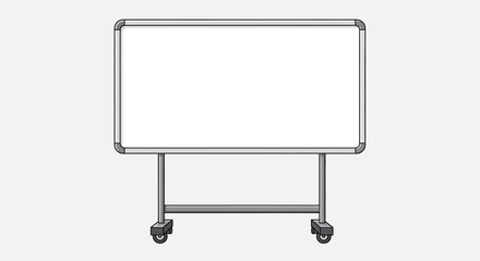 Fototapeta premium Metal Presentation Board on Wheels.