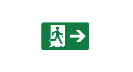 Obraz premium Emergency Exit Sign Illustrating Direction, Symbolizing Safety and Evacuation Route Guidance