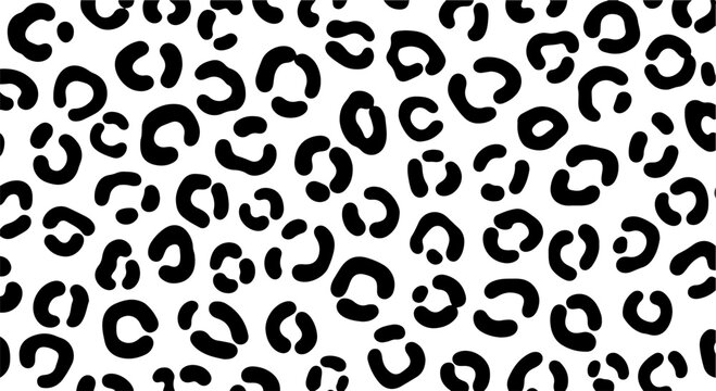 Black and white leopard print seamless pattern vector