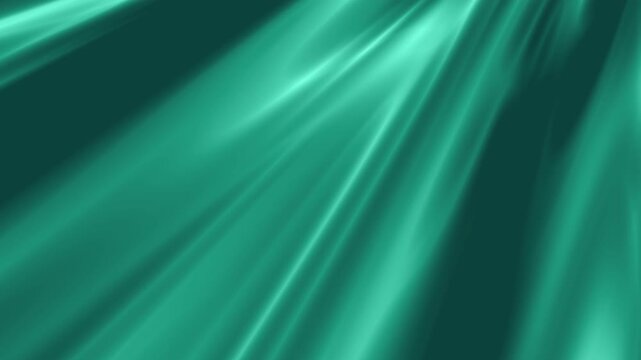 Soft Luxurious rich deep mint green teal rippled silky satin silk taffeta fabric sheet motion background animation [4K]