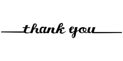 Fototapeta premium VECTOR Thank you hand drawn inscription with lines. Calligraphic inscription, vector illustration.