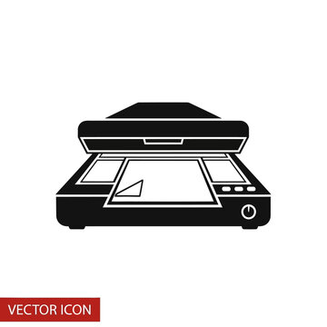 Black and white printer icon graphic.