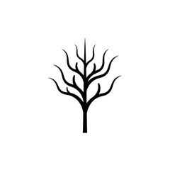 Obraz premium Black silhouette of a bare tree.