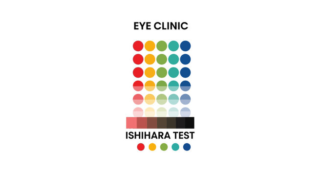 Eye Clinic Logo Featuring Ishihara Test For Color Vision Examination Visualization