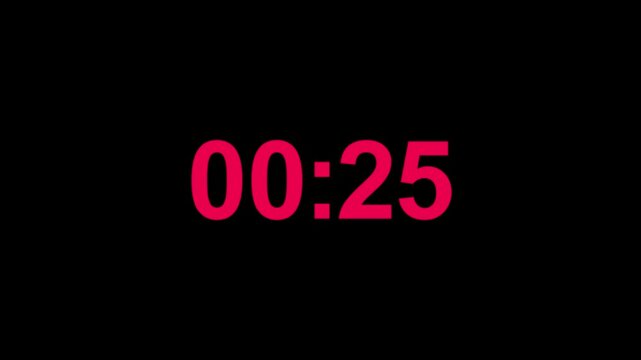 4K countdown animation, 30 seconds displays a timer counting down.